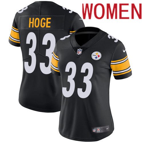 Women Pittsburgh Steelers #33 Merril Hoge Nike Black Vapor Limited NFL Jersey->women nfl jersey->Women Jersey
